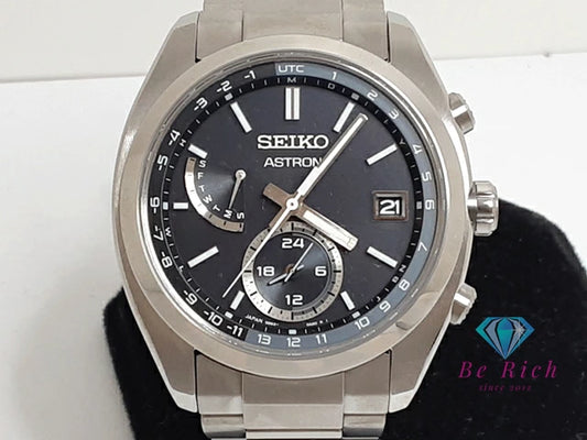 セイコー SEIKO アストロン ソーラー 電波 メンズ 腕時計 デイト SBXY015 8B63-0BA0 黒 ブラック グレー チタニウム チタン ブレス アナログ クオーツ QZ ウォッチ ASTRON  【中古】【送料無料】 ht6260