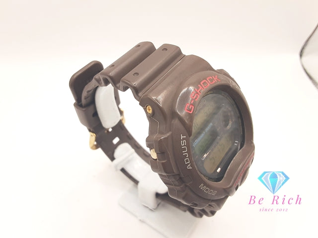 カシオ CASIO G-SHOCK メンズ 腕時計 DW6100 温度 サーモ センサー 搭載 黒 ブラック ダーク ブラウン 茶 SS 樹脂 ブレス デジタル クォーツ QZ ウォッチ 【中古】【送料無料】ht6296