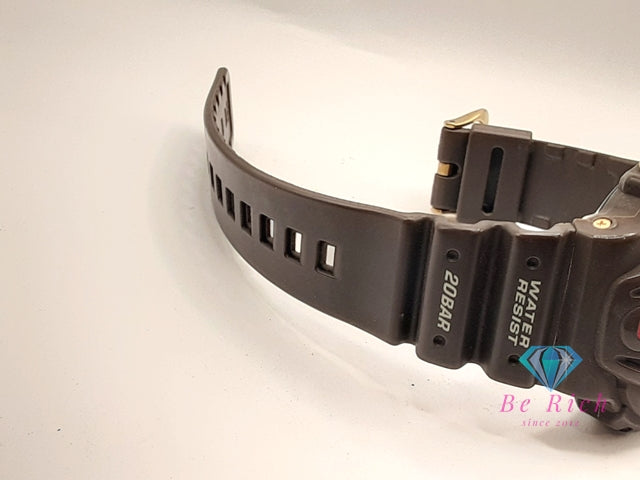 カシオ CASIO G-SHOCK メンズ 腕時計 DW6100 温度 サーモ センサー 搭載 黒 ブラック ダーク ブラウン 茶 SS 樹脂 ブレス デジタル クォーツ QZ ウォッチ 【中古】【送料無料】ht6296