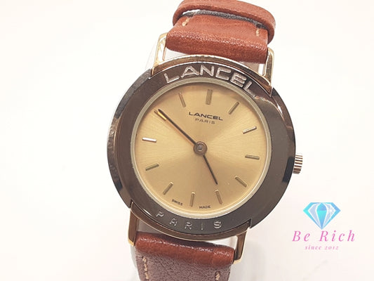 ランセル LANCEL レディース 腕時計 ゴールド ブラウン 茶 SS レザー ブレス アナログ クォーツ QZ ウォッチ  【中古】【送料無料】 ht6298