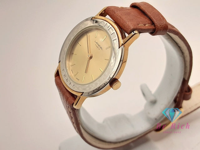ランセル LANCEL レディース 腕時計 ゴールド ブラウン 茶 SS レザー ブレス アナログ クォーツ QZ ウォッチ  【中古】【送料無料】 ht6298