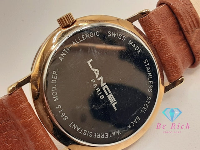 ランセル LANCEL レディース 腕時計 ゴールド ブラウン 茶 SS レザー ブレス アナログ クォーツ QZ ウォッチ  【中古】【送料無料】 ht6298