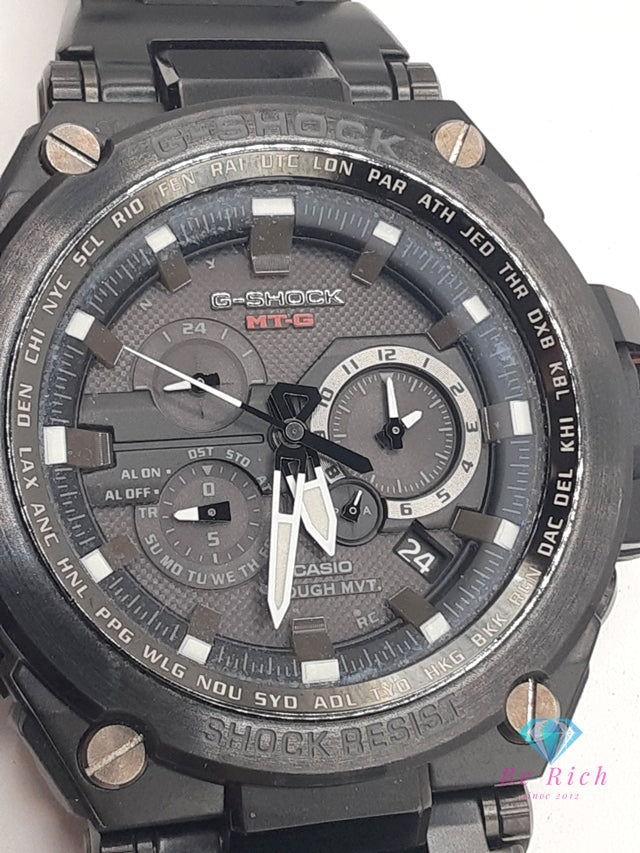 カシオ CASIO G-SHOCK MT-G MTG-S1000BD メンズ 腕時計 黒 ブラック SS 樹脂 クロノグラフ デイト 電波 ソーラー クォーツ QZ ウォッチ Gショック ジーショック  【中古】【送料無料】ht6302