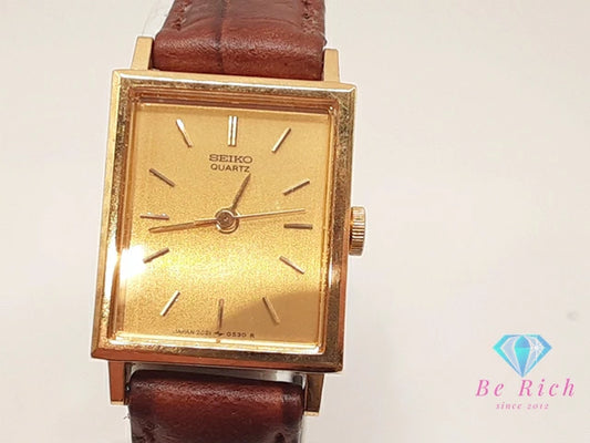 セイコー SEIKO レディース 腕時計 2C21-5190 ゴールド ブラウン 茶 SS レザー ブレス アナログ クオーツ QZ ウォッチ 【中古】【送料無料】 ht6325