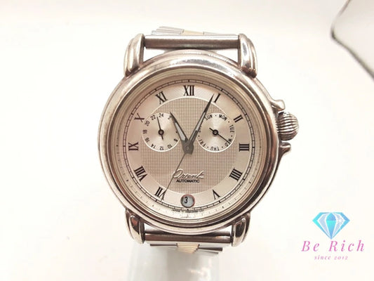 オリエント ORIENT シルバー 925 銀無垢 21石 自動巻き メンズ 腕時計 デイデイト 46B 305 60CS ギョーシェ ツートーン シースルー SS GP ブレス ロゴ アナログ オートマ AT ウォッチ SILVER アンティーク ヴィンテージ  【中古】【送料無料】 ht6333