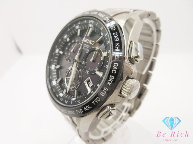 セイコー SEIKO ASTRON アストロン GPS ソーラー クロノグラフ デイト SBXB003 8X82 メンズ 腕時計 黒 ブラック SS チタニウム チタン ブレス アナログ クオーツ QZ ウォッチ  【中古】【送料無料】 ht6434