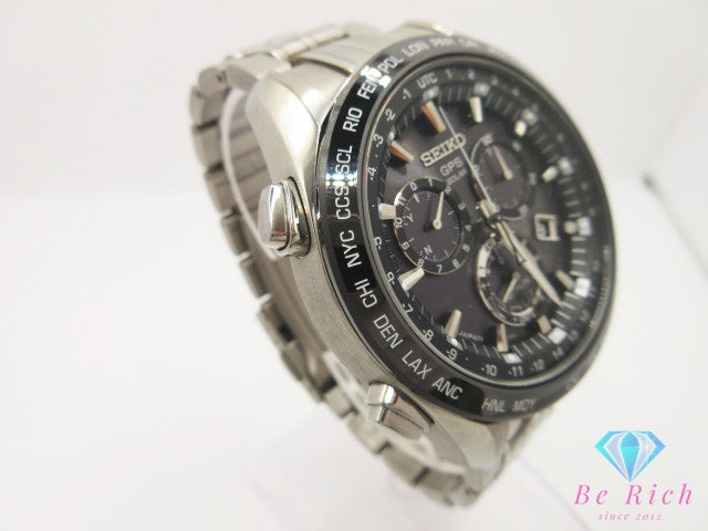 セイコー SEIKO ASTRON アストロン GPS ソーラー クロノグラフ デイト SBXB003 8X82 メンズ 腕時計 黒 ブラック SS チタニウム チタン ブレス アナログ クオーツ QZ ウォッチ  【中古】【送料無料】 ht6434