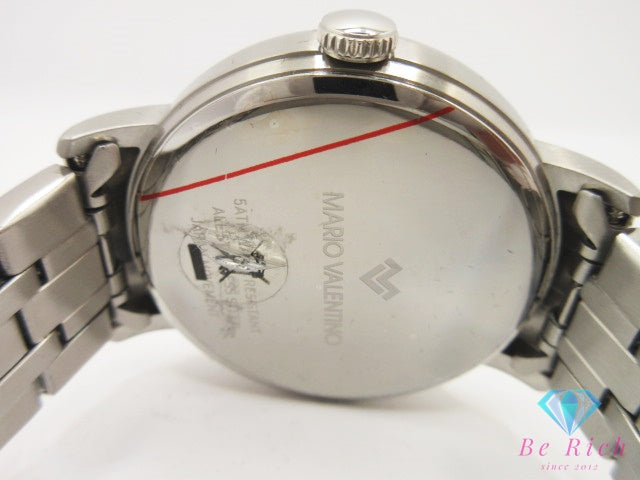 マリオ バレンチノ MARIO VALENTINO メンズ 腕時計 デイト M011SNVSS 青 ブルー SS ブレス アナログ クォーツ QZ ウォッチ 【中古】【送料無料】 ht6440
