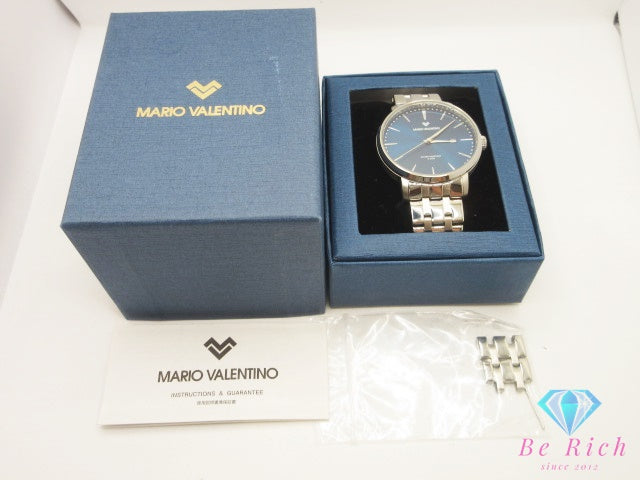 マリオ バレンチノ MARIO VALENTINO メンズ 腕時計 デイト M011SNVSS 青 ブルー SS ブレス アナログ クォーツ QZ ウォッチ 【中古】【送料無料】 ht6440