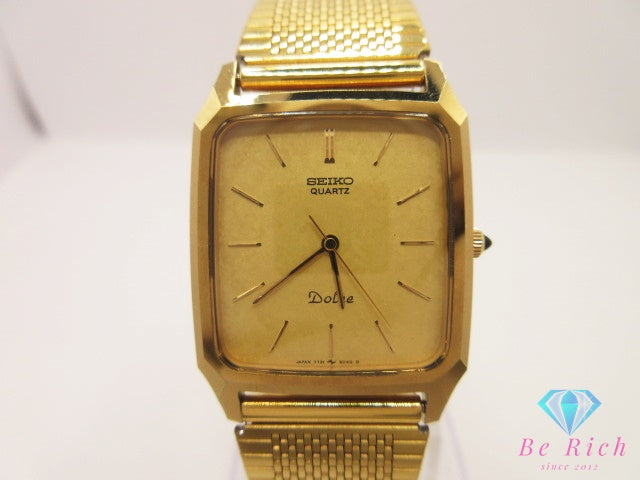 セイコー SEIKO Dolce ドルチェ 超硬 ケース ユニセックス ボーイズ 腕時計 7731-5040 スクエア ゴールド SS GP ブレス アナログ クォーツ QZ ウォッチ メンズ レディース 【中古】【送料無料】 ht6470