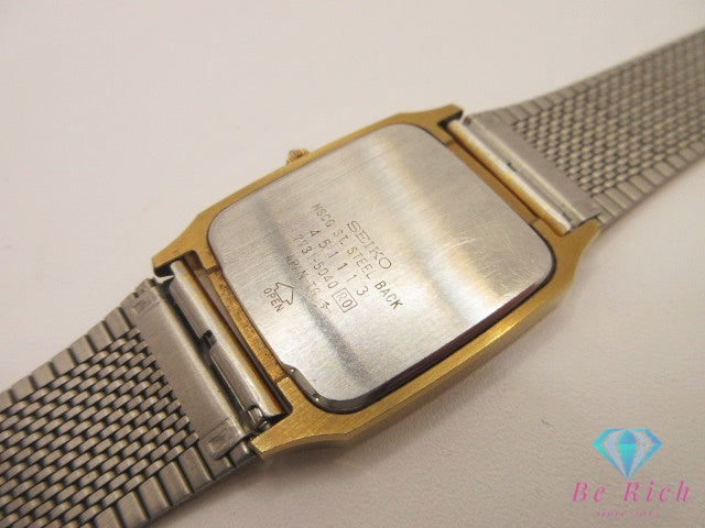 セイコー SEIKO Dolce ドルチェ 超硬 ケース ユニセックス ボーイズ 腕時計 7731-5040 スクエア ゴールド SS GP ブレス アナログ クォーツ QZ ウォッチ メンズ レディース 【中古】【送料無料】 ht6470