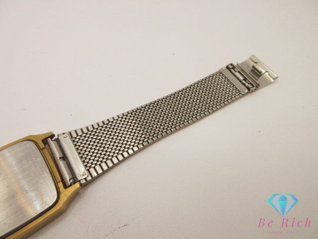 セイコー SEIKO Dolce ドルチェ 超硬 ケース ユニセックス ボーイズ 腕時計 7731-5040 スクエア ゴールド SS GP ブレス アナログ クォーツ QZ ウォッチ メンズ レディース 【中古】【送料無料】 ht6470