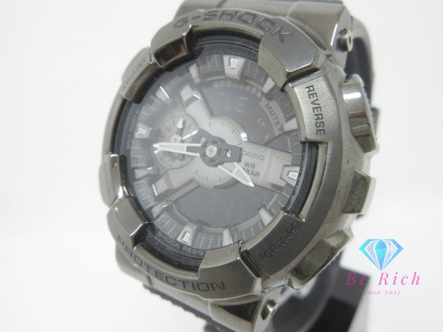 カシオ CASIO G-SHOCK GM-110BB メタル カバード シリーズ メンズ 腕時計 アナデジ 黒 ブラック SS ラバー ブレス ロゴ アナログ デジタル クオーツ QZ ウォッチ ジー ショック  【中古】【送料無料】 ht6536