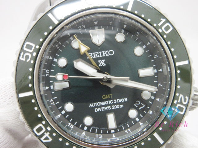 美品 セイコー SEIKO プロスペックス ダイバー スキューバ SBEJ009 6R54-00D0 自動巻き メンズ 腕時計 デイト 緑 グリーン シルバー SS ブレス AT オートマ ウォッチ  【中古】【送料無料】 ht6539