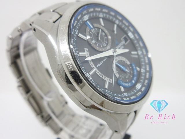 カシオ CASIO オシアナス OCW-T1000 フル メタル 電波 ソーラー クロノグラフ メンズ 腕時計 黒 ブラック チタン ブレス クォーツ QZ ウォッチ チタニウム  【中古】【送料無料】 ht6540