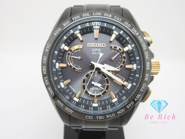 セイコー SEIKO アストロン GPS ソーラー 8X53-0AB-2 メンズ 腕時計 デイデイト 黒 ブラック SS ブレス アナログ クオーツ QZ ウォッチ ASTRON  【中古】【送料無料】 ht6544
