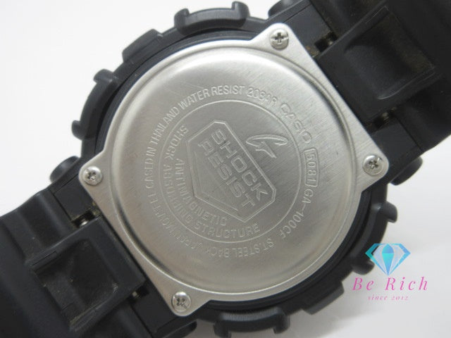 カシオ CASIO G-SHOCK メンズ 腕時計 GA-100CF カモフラージュ ブラック アナ デジ 黒 SS 樹脂 ブレス クォーツ QZ ウォッチ 迷彩  【中古】【送料無料】ht6587