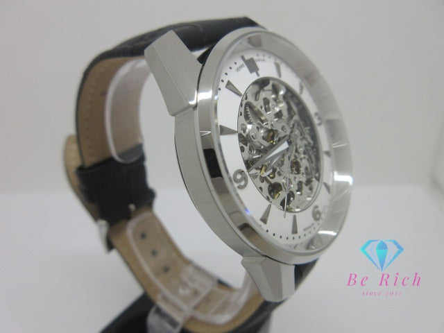 美品 リップ LIP ヒマラヤ 40MM スケルトン 自動巻き メンズ 腕時計 671248 シースルー シルバー ブラック 黒 SS レザー ブレス アナログ オートマ AT ウォッチ HIMALAYA SQUELETON ほぼ 未使用品  【中古】【送料無料】 ht6588