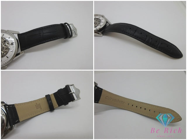 美品 リップ LIP ヒマラヤ 40MM スケルトン 自動巻き メンズ 腕時計 671248 シースルー シルバー ブラック 黒 SS レザー ブレス アナログ オートマ AT ウォッチ HIMALAYA SQUELETON ほぼ 未使用品  【中古】【送料無料】 ht6588