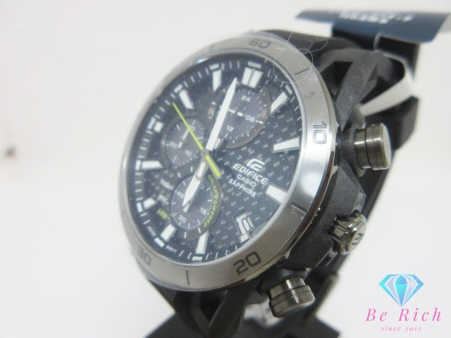 美品 カシオ CASIO エディフィス サスペンション クロノグラフ デイト ソーラー メンズ 腕時計 EFS-S640PB ブラック 黒 カーボン SS 樹脂 ブレス アナログ クォーツ QZ ウォッチ EDEFICE SOSPENSIONE 【中古】【送料無料】 ht6705