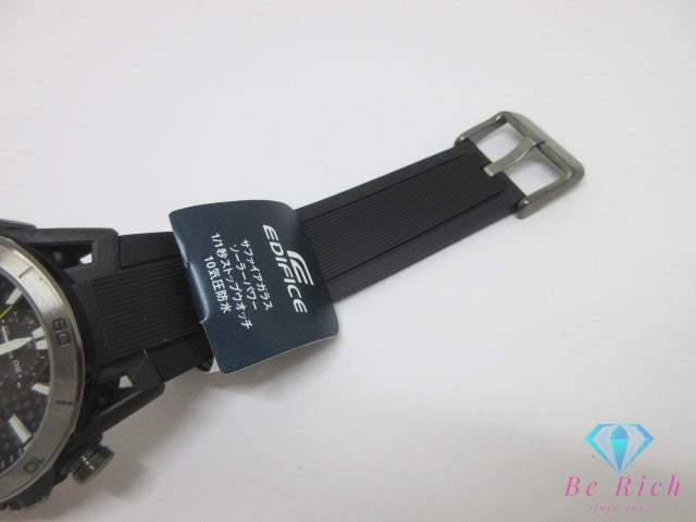 美品 カシオ CASIO エディフィス サスペンション クロノグラフ デイト ソーラー メンズ 腕時計 EFS-S640PB ブラック 黒 カーボン SS 樹脂 ブレス アナログ クォーツ QZ ウォッチ EDEFICE SOSPENSIONE 【中古】【送料無料】 ht6705