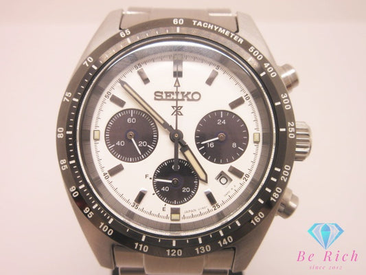 美品 セイコー SEIKO プロスペックス スピードタイマー デイト SBDL085 V192-0AF0 ソーラー メンズ 腕時計 白 ホワイト シルバー SS ブレス アナログ クォーツ QZ ウォッチ PROSPEX SPEEDTIMER 【中古】【送料無料】 ht6775