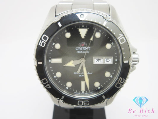 オリエント ORIENT スポーツ ダイバー デイデイト 自動巻き メンズ 腕時計 E692-UAV0 黒 ブラック シルバー SS ブレス ロゴ アナログ オートマ AT ウォッチ シースルーバック 裏スケルトン   【中古】【送料無料】 ht6777