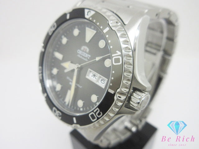 オリエント ORIENT スポーツ ダイバー デイデイト 自動巻き メンズ 腕時計 E692-UAV0 黒 ブラック シルバー SS ブレス ロゴ アナログ オートマ AT ウォッチ シースルーバック 裏スケルトン   【中古】【送料無料】 ht6777