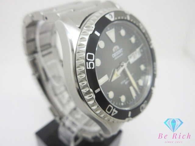 オリエント ORIENT スポーツ ダイバー デイデイト 自動巻き メンズ 腕時計 E692-UAV0 黒 ブラック シルバー SS ブレス ロゴ アナログ オートマ AT ウォッチ シースルーバック 裏スケルトン   【中古】【送料無料】 ht6777