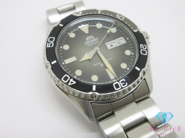 オリエント ORIENT スポーツ ダイバー デイデイト 自動巻き メンズ 腕時計 E692-UAV0 黒 ブラック シルバー SS ブレス ロゴ アナログ オートマ AT ウォッチ シースルーバック 裏スケルトン   【中古】【送料無料】 ht6777