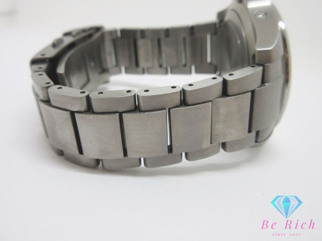 美品 シチズン CITIZEN プロマスター ランド エコ ドライブ 電波時計 AT6080-53L メンズ 腕時計 デイデイト 紺 ネイビー シルバー チタン ソーラー アナログ クォーツ QZ ウォッチ PROMASTER LAND Eco-Drive 【中古】【送料無料】 ht6779