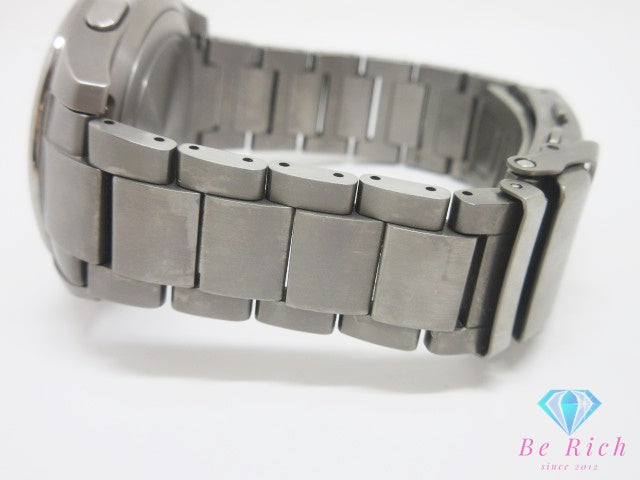 美品 シチズン CITIZEN プロマスター ランド エコ ドライブ 電波時計 AT6080-53L メンズ 腕時計 デイデイト 紺 ネイビー シルバー チタン ソーラー アナログ クォーツ QZ ウォッチ PROMASTER LAND Eco-Drive 【中古】【送料無料】 ht6779