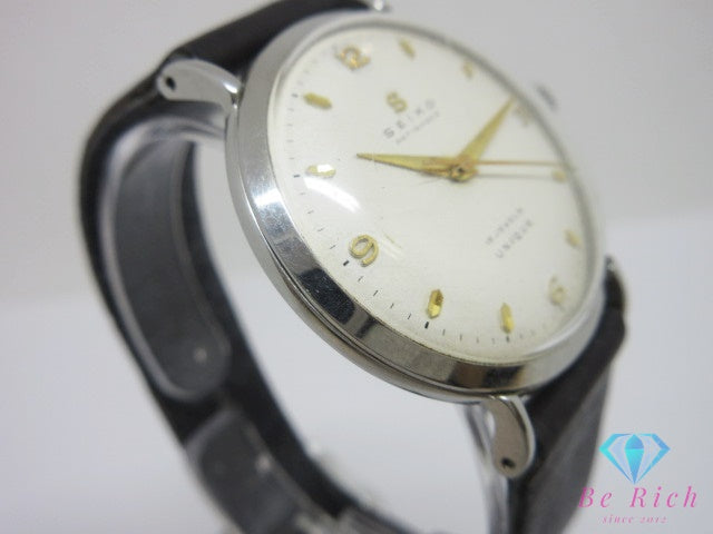 セイコー SEIKO UNIQUE ユニーク 15石 手巻き メンズ 腕時計 14024 蛇S  SS レザー ブレス アナログ ウォッチ アンティーク ヴィンテージ アンチショック  【中古】【送料無料】 ht6886