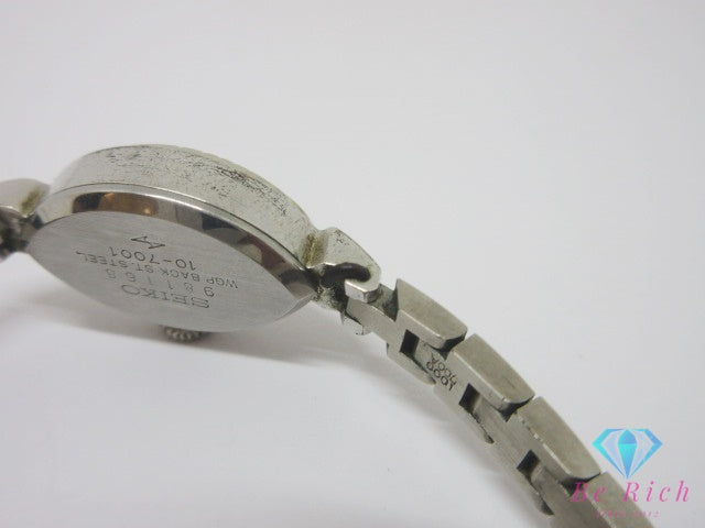 セイコー SEIKO ソーラー 21石 手巻き レディース 腕時計 10-7001 アーモンド型  シルバー SS ブレス アナログ カット ガラス ティアドロップ 雫 ウォッチ SOLAR 【中古】【送料無料】 ht6934
