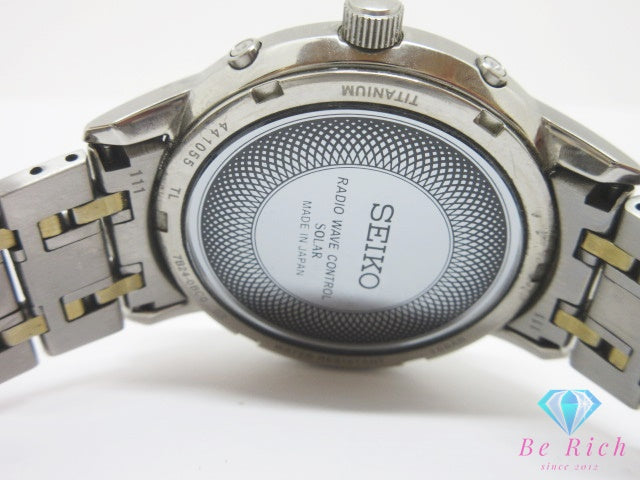 セイコー SEIKO Dolce ドルチェ ソーラー 電波 メンズ 腕時計 デイト 7B24-0BC0 シルバー チタニウム チタン ブレス アナログ クォーツ QZ ウォッチ  【中古】【送料無料】 ht6948