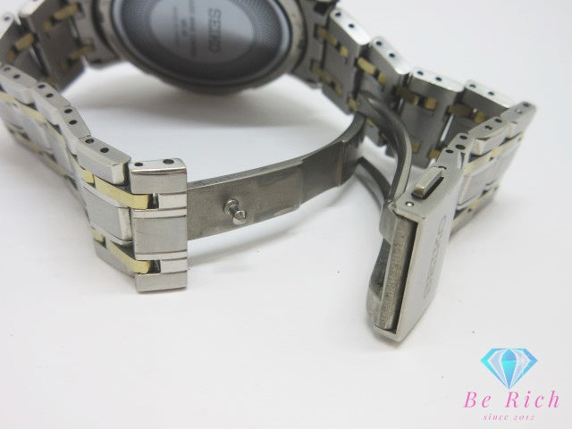 セイコー SEIKO Dolce ドルチェ ソーラー 電波 メンズ 腕時計 デイト 7B24-0BC0 シルバー チタニウム チタン ブレス アナログ クォーツ QZ ウォッチ  【中古】【送料無料】 ht6948