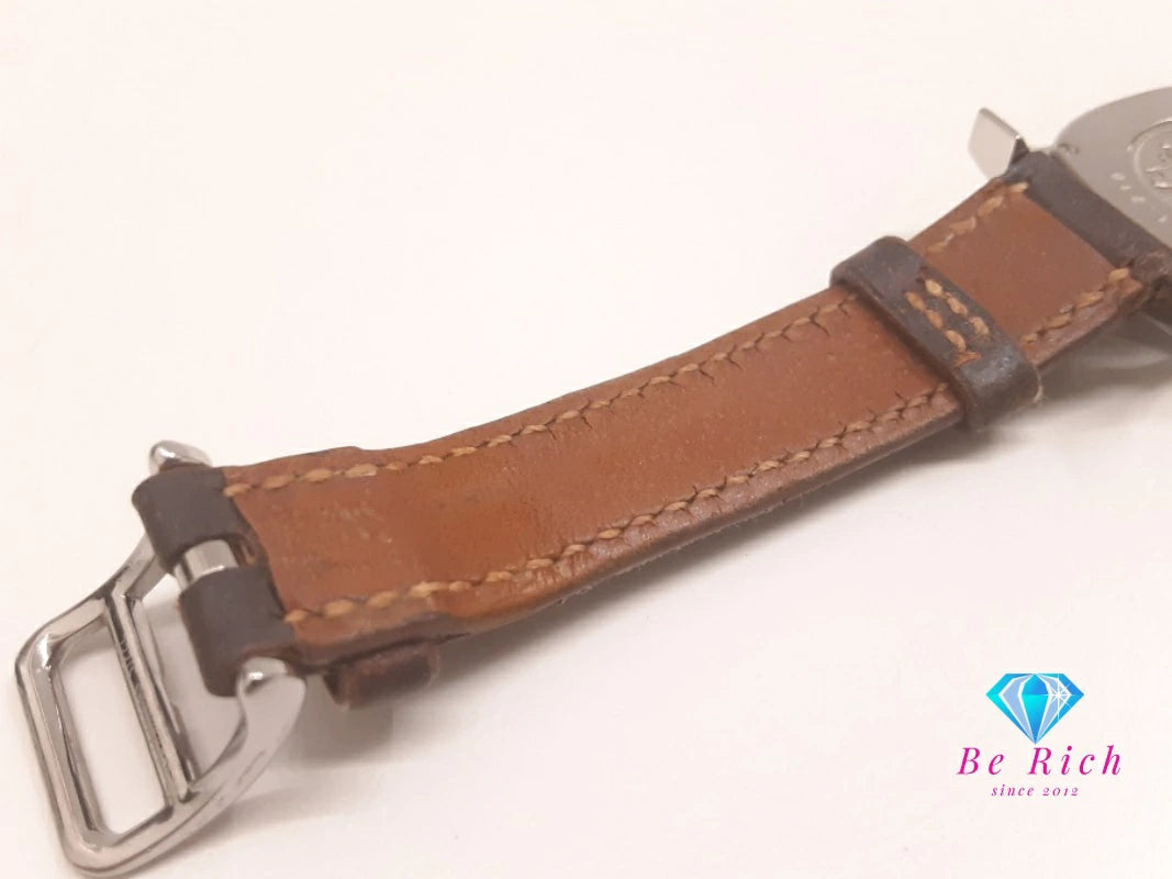 エルメス HERMES Hウォッチ ロンド HR1.210 レディース 腕時計 シルバー ブラウン 茶 SS レザー ブレス ロゴ アナログ クォーツ QZ ウォッチ  【中古】【送料無料】 bt3459