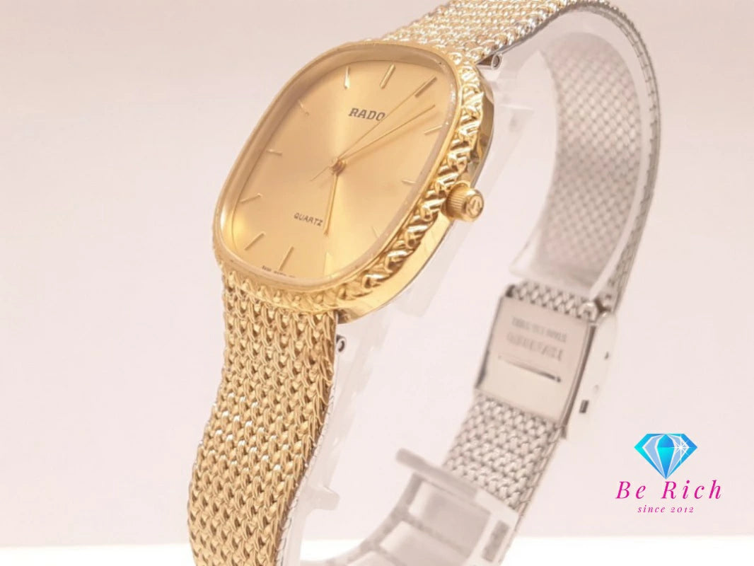 ラドー RADO エレガンス レディース 腕時計 132.9553.2 スクエア ゴールド SS GP ブレス アナログ クォーツ QZ ファッション ウォッチ 時計  【中古】【送料無料】 bt3462