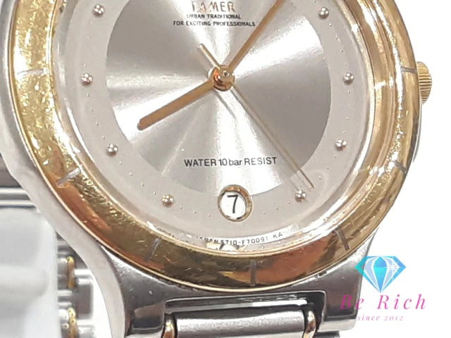 シチズン CITIZEN クラブ・ラ・メール メンズ 腕時計 5710-F70060 シルバー ゴールド SS GP ブレス アナログ クォーツ QZ ウォッチ CLUB LA MER 【中古】【送料無料】 ht5767