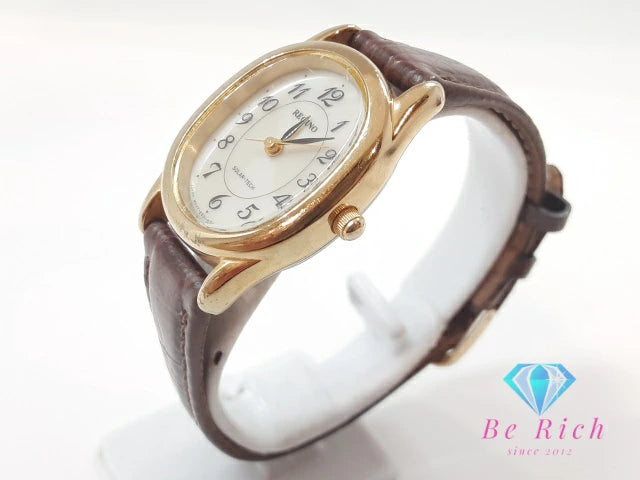 シチズン CITIZEN レグノ ソーラー レディース 腕時計 E031-T017240 オーバル 白 ホワイト SS レザー アナログ クォーツ QZ ウォッチ REGUNO 【中古】【送料無料】 ht5787