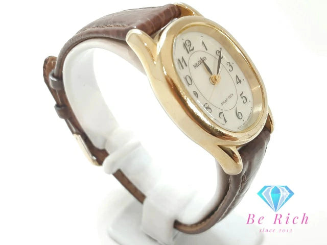 シチズン CITIZEN レグノ ソーラー レディース 腕時計 E031-T017240 オーバル 白 ホワイト SS レザー アナログ クォーツ QZ ウォッチ REGUNO 【中古】【送料無料】 ht5787