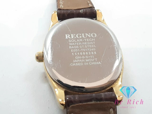 シチズン CITIZEN レグノ ソーラー レディース 腕時計 E031-T017240 オーバル 白 ホワイト SS レザー アナログ クォーツ QZ ウォッチ REGUNO 【中古】【送料無料】 ht5787