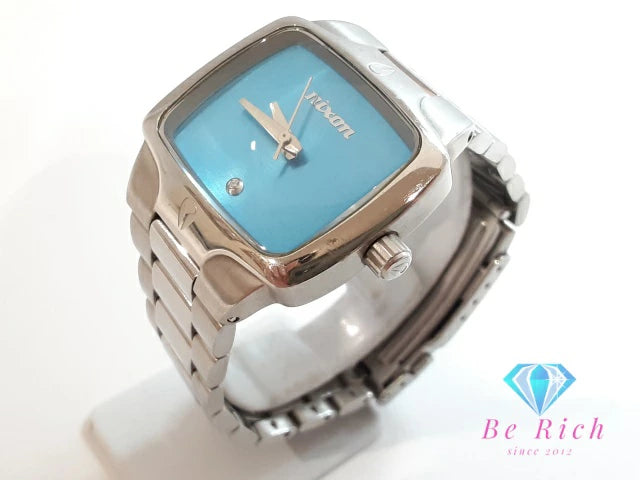 ニクソン NIXON ザ スモール プレーヤー レディース 腕時計 角型 スクエア 青 ブルー シルバー SS ブレス アナログ クォーツ QZ ウォッチ VIP Pass The Small Player 【中古】【送料無料】 ht5883