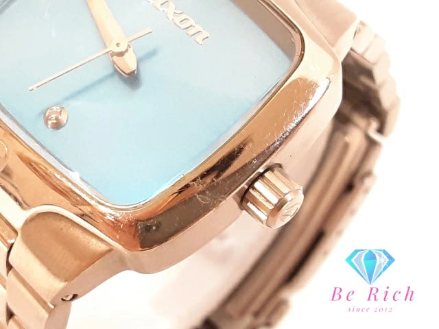 ニクソン NIXON ザ スモール プレーヤー レディース 腕時計 角型 スクエア 青 ブルー シルバー SS ブレス アナログ クォーツ QZ ウォッチ VIP Pass The Small Player 【中古】【送料無料】 ht5883