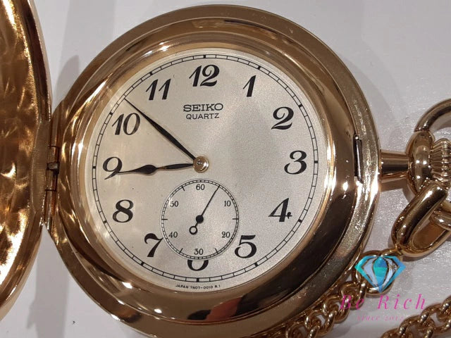 セイコー SEIKO 懐中時計 ポケットウォッチ 贈 内閣総理大臣 7N07-001A アイボリー ゴールド スモール セコンド SS GP アナログ クォーツ QZ ウォッチ 鉄道   【中古】【送料無料】 ht6108