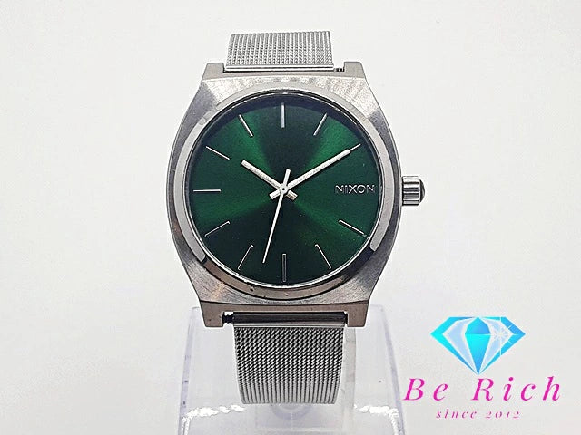 ニクソン NIXON THE TIME TELLER タイムテラー メンズ 腕時計 14F 緑 グリーン シルバー SS ブレス アナログ クォーツ QZ ウォッチ 【中古】【送料無料】 ht3953