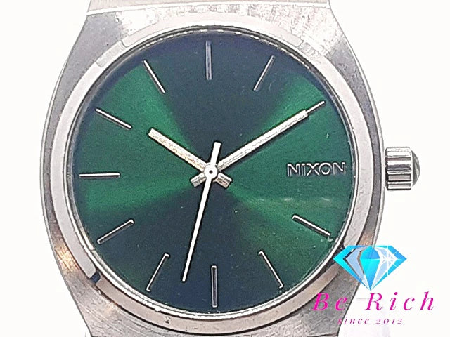ニクソン NIXON THE TIME TELLER タイムテラー メンズ 腕時計 14F 緑 グリーン シルバー SS ブレス アナログ クォーツ QZ ウォッチ 【中古】【送料無料】 ht3953