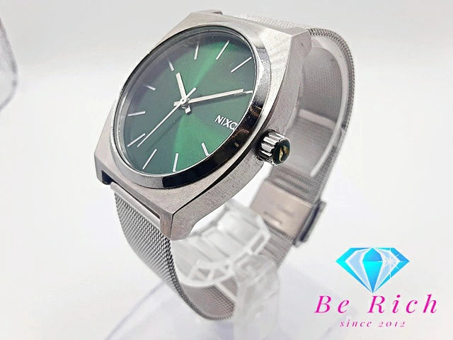 ニクソン NIXON THE TIME TELLER タイムテラー メンズ 腕時計 14F 緑 グリーン シルバー SS ブレス アナログ クォーツ QZ ウォッチ 【中古】【送料無料】 ht3953