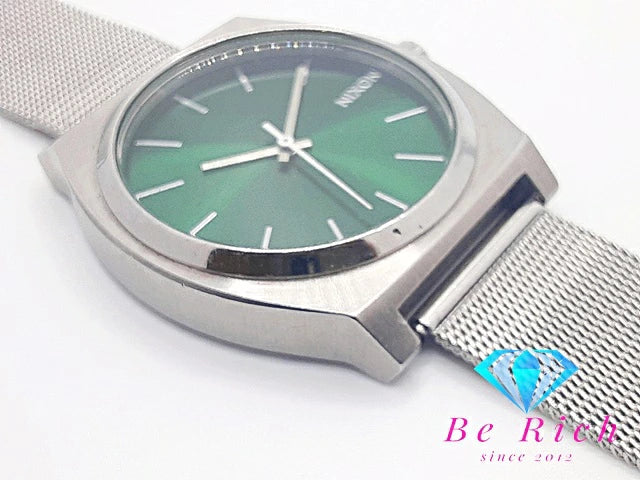 ニクソン NIXON THE TIME TELLER タイムテラー メンズ 腕時計 14F 緑 グリーン シルバー SS ブレス アナログ クォーツ QZ ウォッチ 【中古】【送料無料】 ht3953