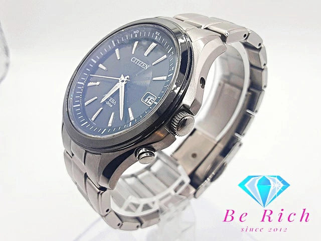 シチズン CITIZEN ATTESA アテッサ エコ ドライブ 電波 ソーラー メンズ 腕時計 デイト H110-T016235 黒 ブラック チタン ブレス アナログ クォーツ QZ ウォッチ チタニウム    【中古】【送料無料】 ht4531